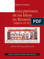 Del Campo Echeverría, Alberto. La Teoría Platónica de Las Ideas en Bizancio (Siglos IX-XI)