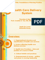 Health Care Delivery System: Course Title: Foundations of Nursing Practice