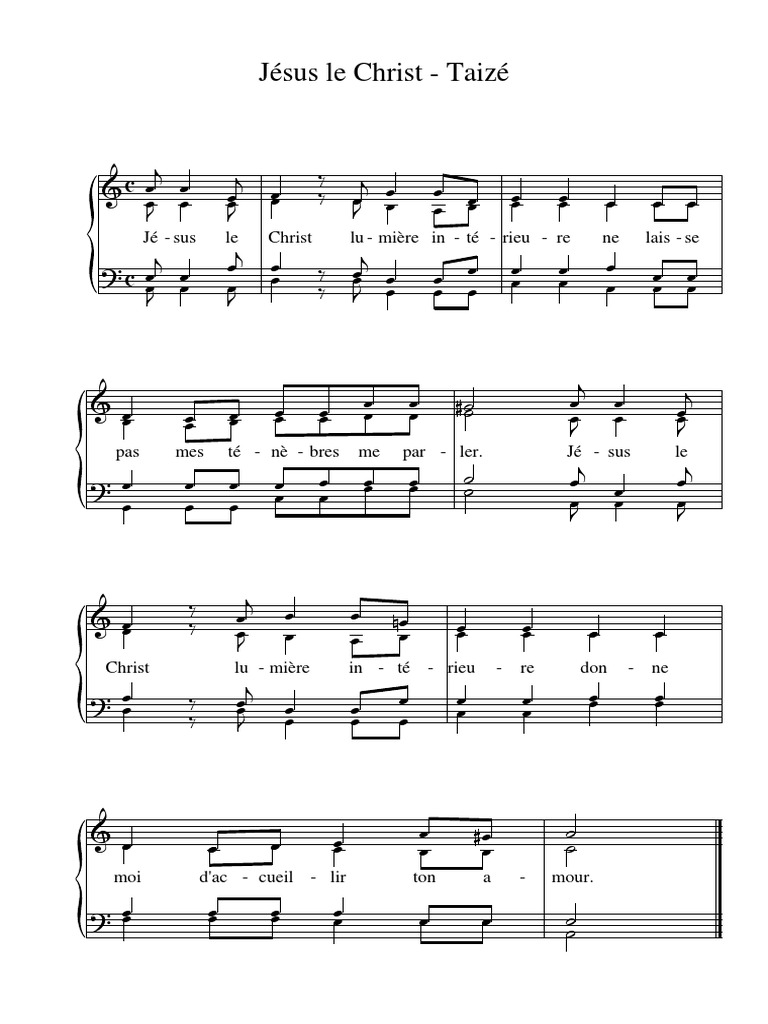 Jésus Le Christ Taizé ORGUE PDF