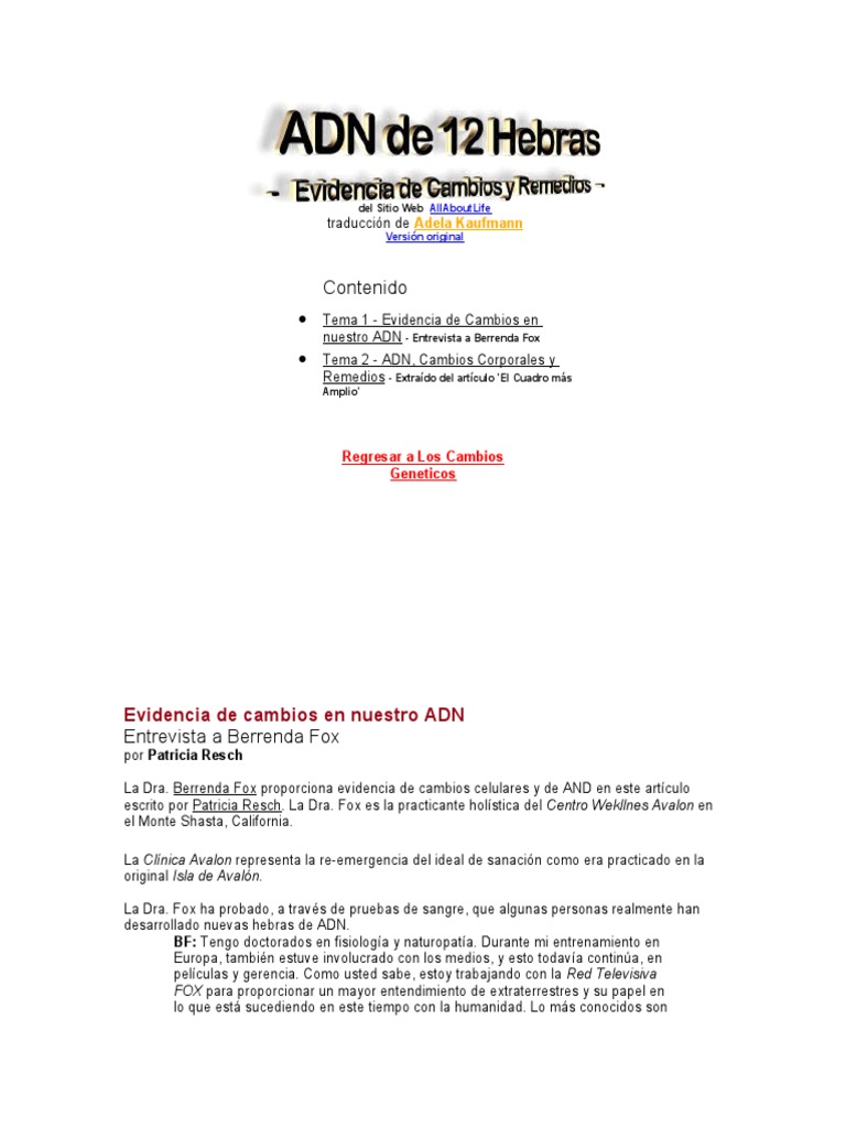 ADN de 12 Hebras - Biblioteca Pléyades | PDF | Adn | Virus