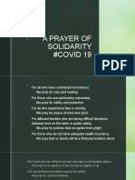 A Prayer of Solidarity #COVID 19