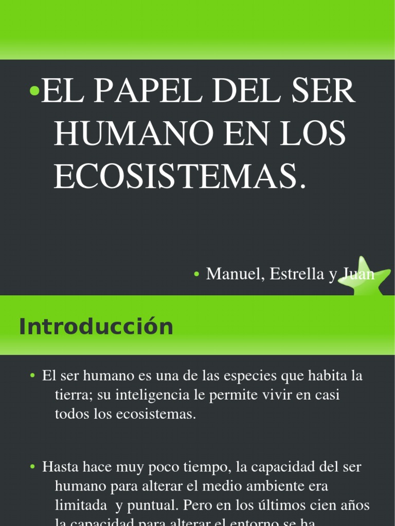 El papel del ser humano en ecosistemas | PDF | Homo Sapiens | Sociedad