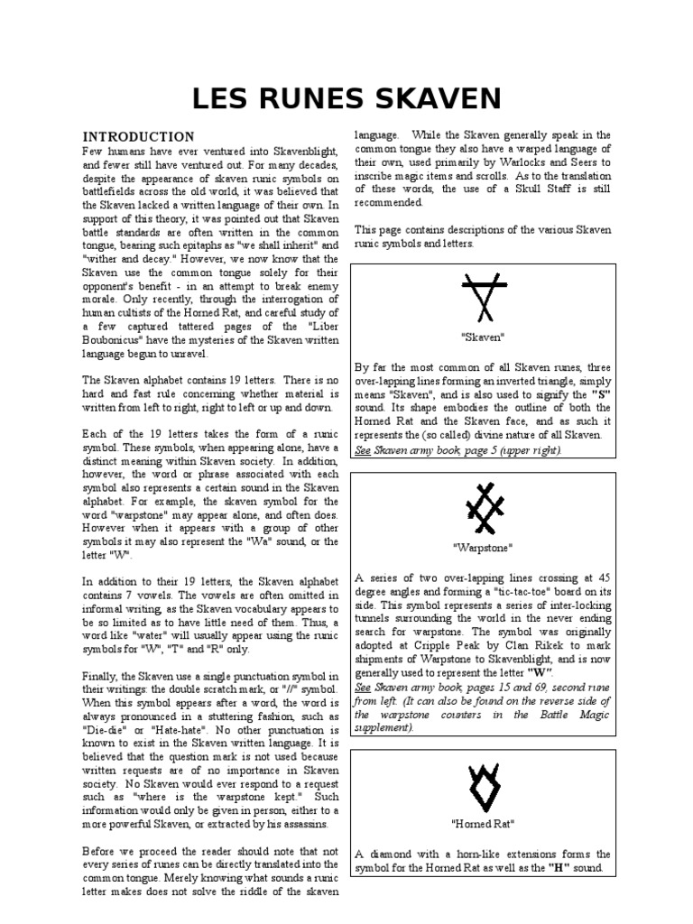 Skaven Runes | PDF | Runes | Alphabet