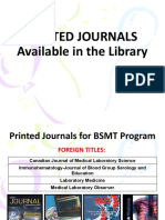Printed Journals Available in The Library