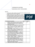 Programa de auditoria Notas a alos EEFF