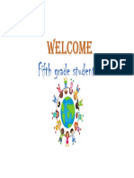 Welcome: Fifth Grade Students