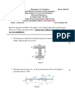 Presidency University Final Exam Questions on Engineering Mechanics