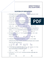 Application of Derivatives Practice Sums PDF