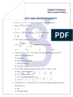 CONTINUITY AND DIFFERENTIABILITY Practice Sums PDF