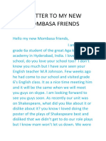 A Letter To My New Mombasa Friends