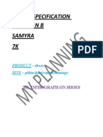 Design Specification Criterian B Samyra 7K: PRODUCT - Shoes SITE - Piktochart/canva/vennage