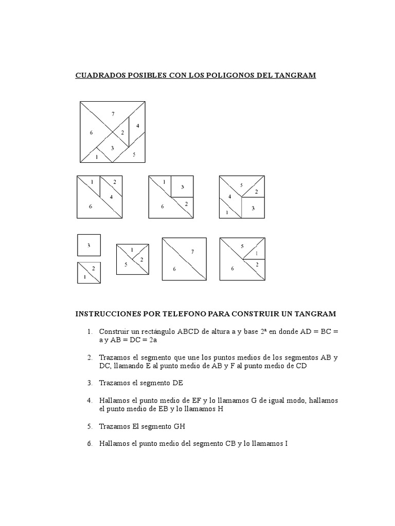 Polígonos y Figuras con Tangram | PDF | Rectángulo | Triángulo