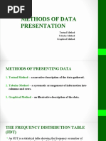 Methods of Data Presentation: Textual Method Tabular Method Graphical Method