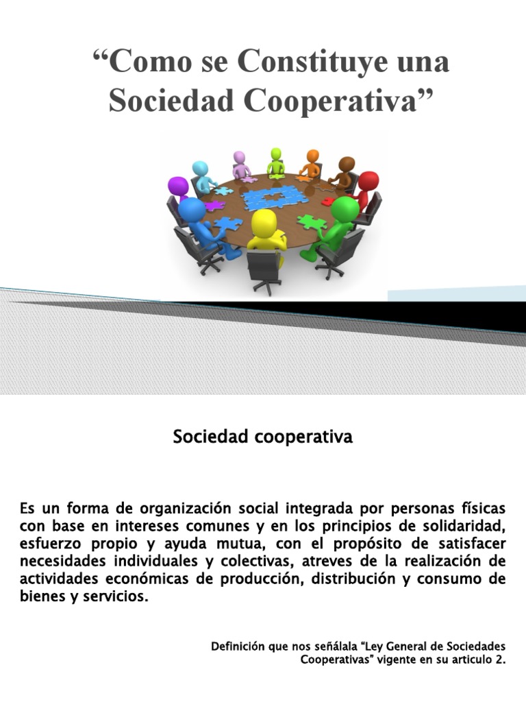 Cómo Constituir una Sociedad Cooperativa | PDF | Cooperativa | Sociedad
