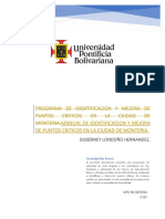 Manual de Identificacion y Mejora de Puntos Criticos en La Ciudad de Monteria