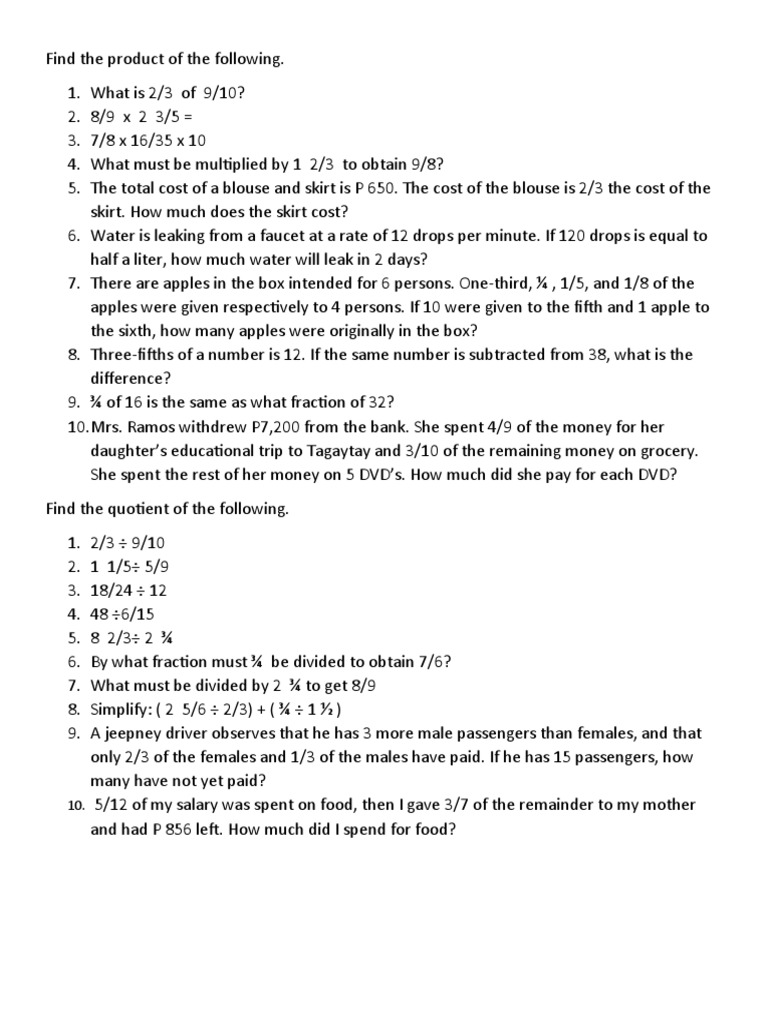 Find The Product of The Following | PDF