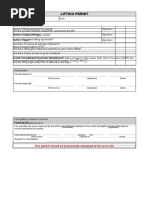 Lifting Permit Permit