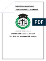 Dr. Ram Manohar Lohiya National Law University, Lucknow: Property Law-I: FINAL DRAFT