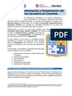 Plan de Transformacion y Humanizacion Del Sistema Carcelario en Colombia Resumen Ejecutivo