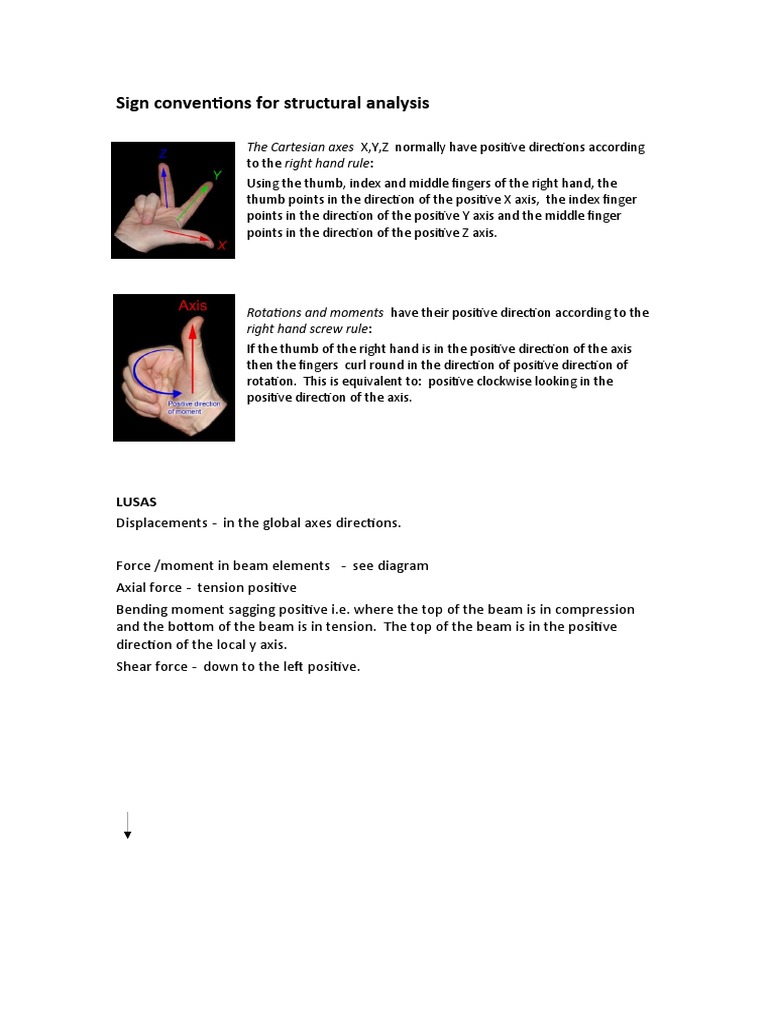 Structural Analysis Sign Conventions | PDF