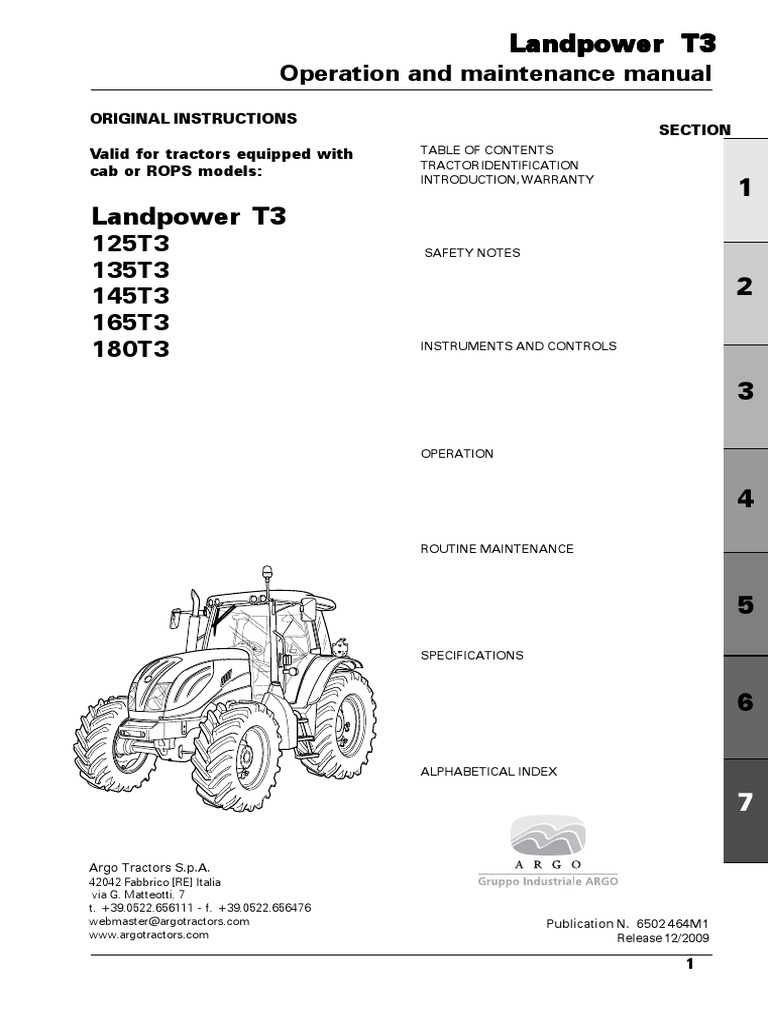 Operation & Maintenance Manual Landpower en PDF | PDF | Tractor