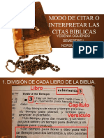 MODO DE CITAR O INTERPRETAR LAS CITAS BÍBLICAS
