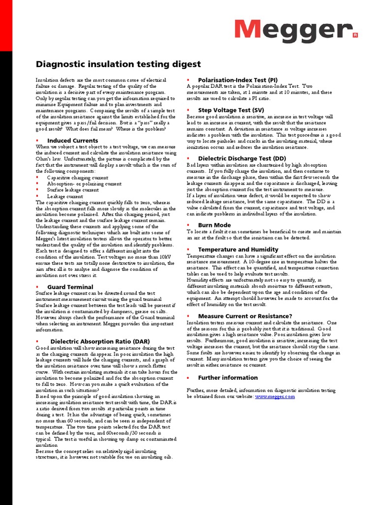 Diagnostic Insulation Testing Guide | PDF | Insulator (Electricity ...