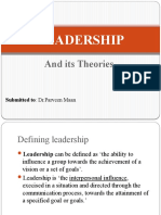 Leadership: and Its Theories