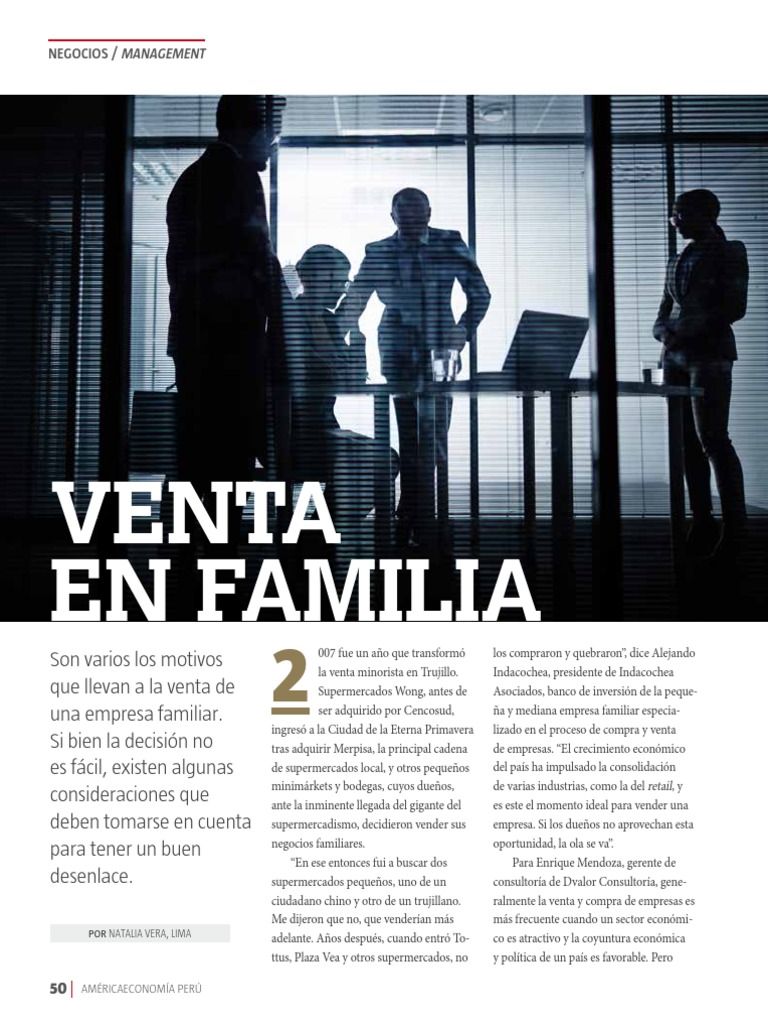 America Economia Empresas Familiares | PDF | Iniciativa empresarial | Perú