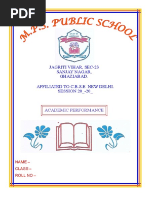 School Project File Cover Page Design