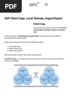 SAP Client Copy - Local, Remote, Import - Export