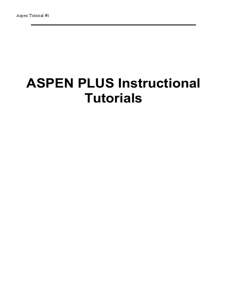 Aspen Basics for Chemical Engineers | PDF | Chemistry | Physical Chemistry