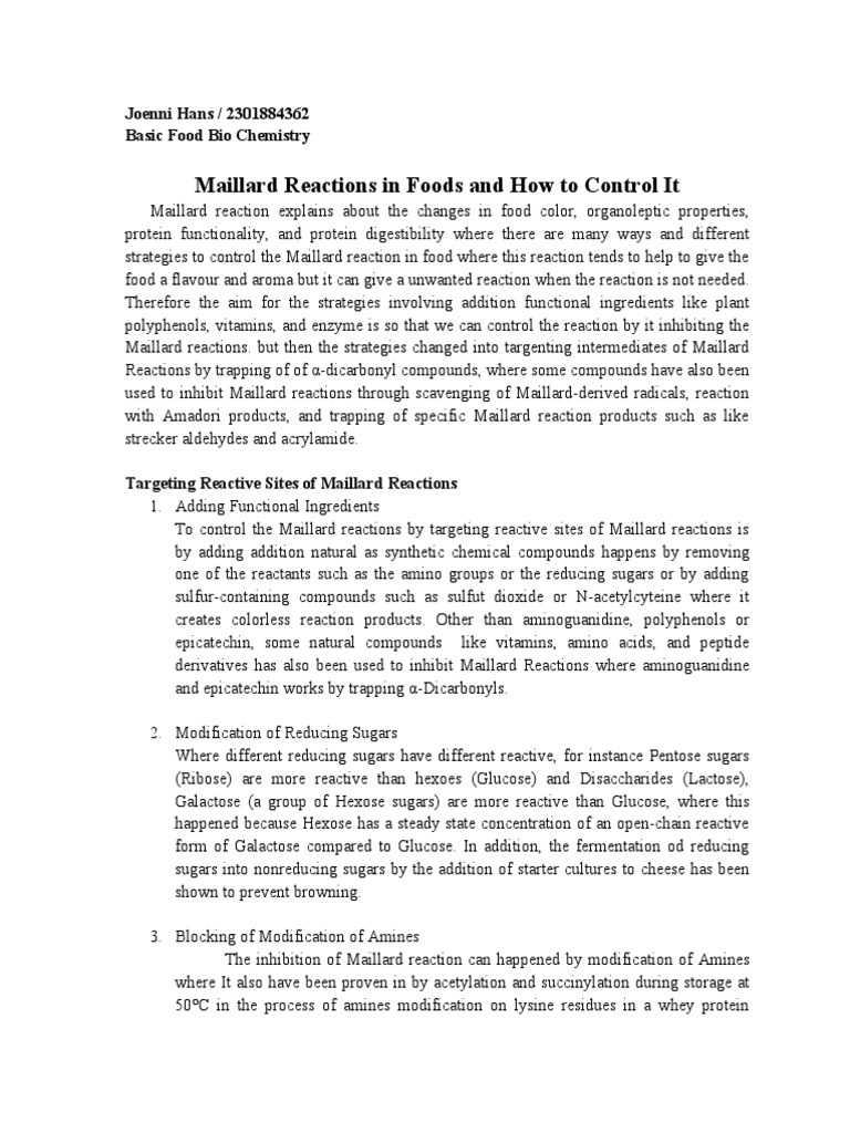 Biokim Millard Reactions | PDF | Polyphenol | Carbohydrates
