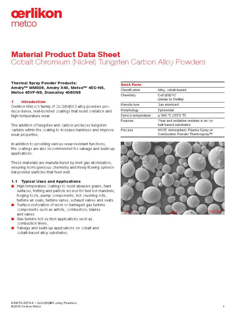 Amdry X40 (Stellite 31) PDF | PDF