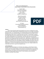 Who Are User Entrepreneurs? Findings On Innovation, Founder Characteristics & Firm Characteristics