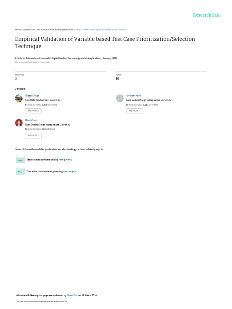 Empirical Validation of Test Case Prioritization | PDF | Regression ...