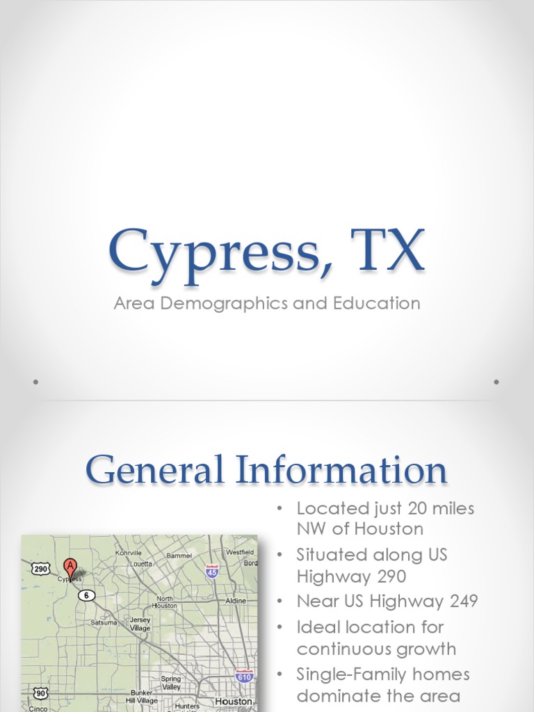 Cypress, TX Area Demographics and Education PDF Race And Ethnicity
