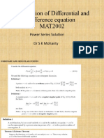 Application of Differential and Difference Equation MAT2002: Power Series Solution