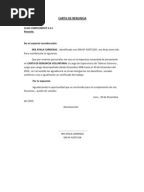 Carta de Renuncia Voluntaria