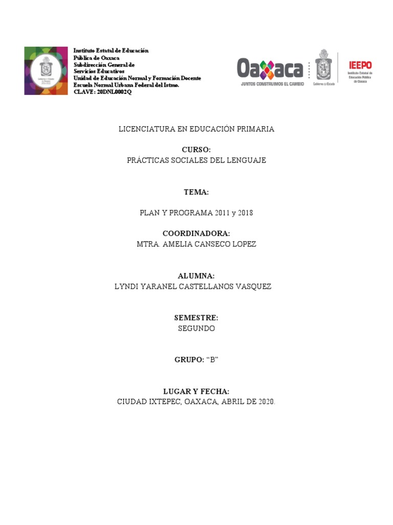 Plan y Programa de Estudios 2011 y 2018 | PDF | Aprendizaje ...