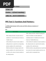 PPS Test 5: Functions and Pointers