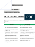 PPS Test 5: Functions and Pointers