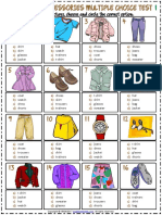 Clothes and Accessories Vocabulary Esl Multiple Choice Tests For Kids PDF