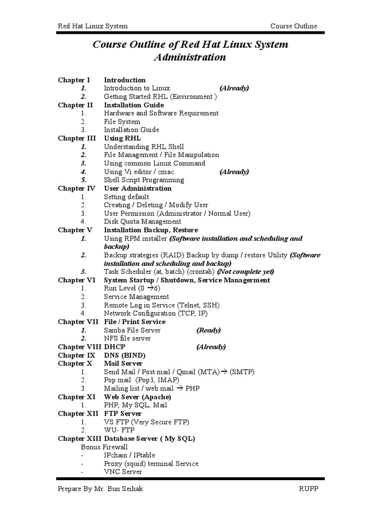 Red Hat Linux System Administration Guide | PDF