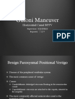 Gufoni Maneuver: Horizontal Canal BPPV