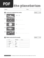 In The Planetarium: Look and Complete The Words