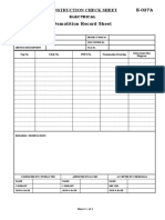 Construction Check Sheet Demolition Record Sheet E-027A: Electrical