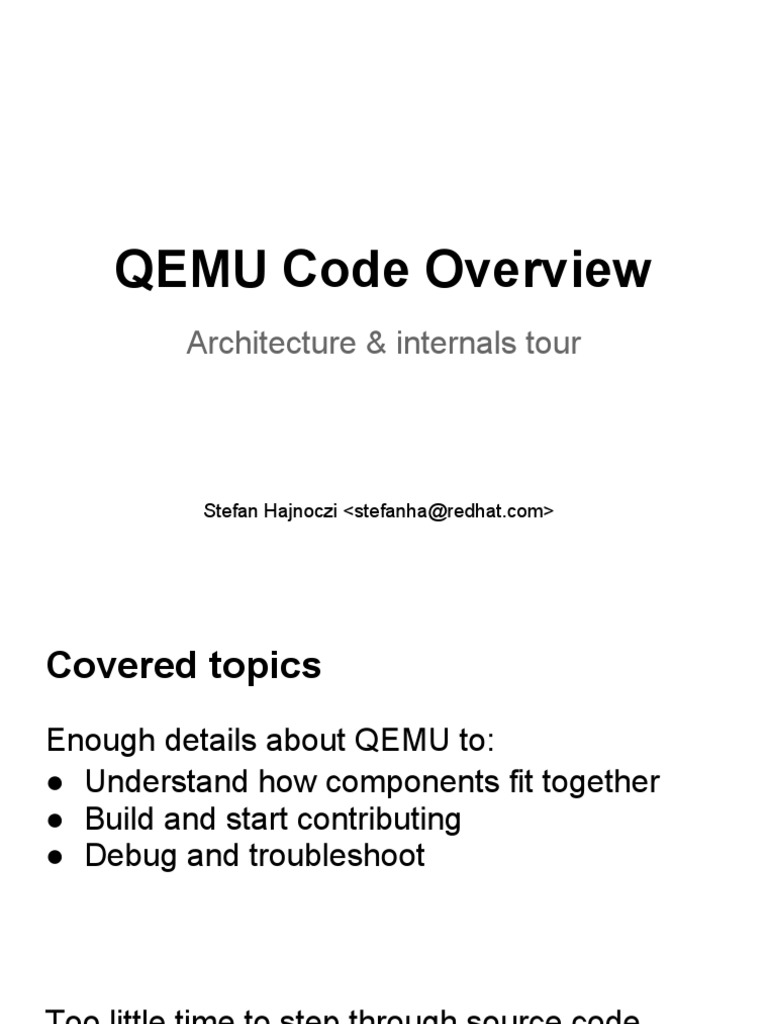QEMU Code Overview: Architecture & Internals Tour | PDF | Application ...