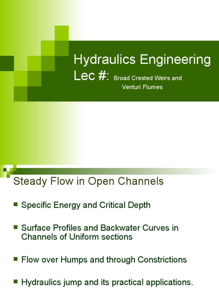 Broad Crested Weir and Flume | PDF | Fluid Dynamics | Flow Measurement