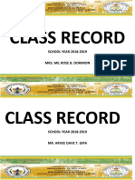 Class Record: SCHOOL YEAR 2018-2019